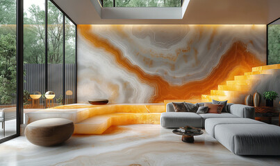 A cozy room design with epoxy resin in the interior.