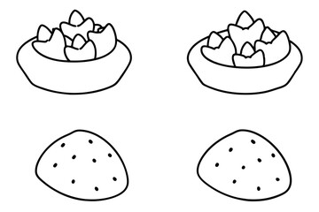 Patatas bravas line art design culinary artwork drawing