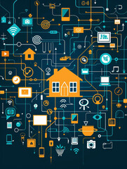 Poster - Seamless Interconnected Smart Home Technology Concept Showcasing the Future of Integrated Devices and Services for a Connected Lifestyle