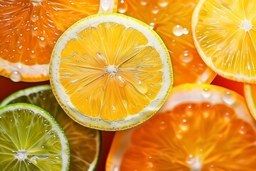 Oranges and limes  close up  