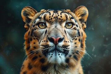 Wall Mural - Face portrait of snow leopard - Irbis (Panthera uncia)