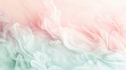 Wall Mural - A pink and white background with a white and green swirl