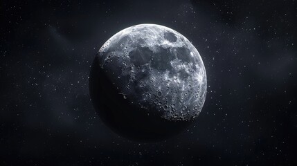 Wall Mural - the waxing gibbous moon in a dark sky