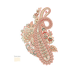 Paisley isolated pattern. Floral Vintage illustration