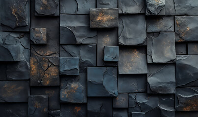 Wall Mural - close-up of a dark stone wall.