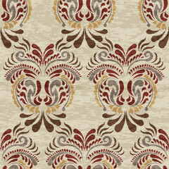 Wall Mural - Ikat flower paisley embroidery, abstract floral motifs, embroidery floral motifs. designs for texture, fabric, clothing, wrapping, decoration, etc.