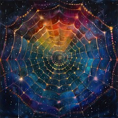 spider web in neon