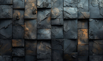 Wall Mural - close-up of a dark stone wall.