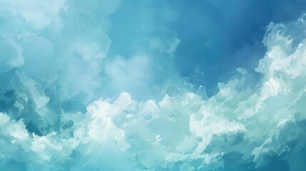 Sticker - Abstract Blue Sky with Soft Clouds Focus on Nature and Serenity