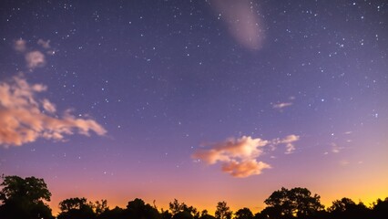 Wall Mural - Night sky stars galaxy sunset