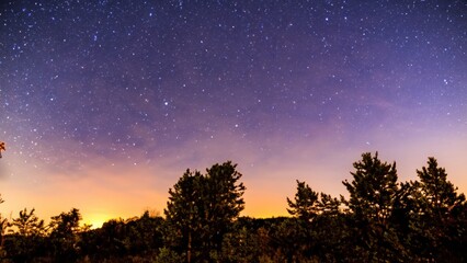 Night sky stars galaxy sunset