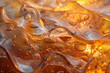 © MK studio - Glass background. showcasing the mesmerizing texture of molten glass captured in motion as it cools, creating unique patterns and shapes