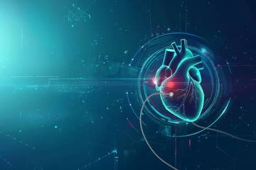 Wall Mural - Futuristic cardiology research infographic for heart health diagnosis in clinical setting