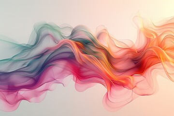 Wall Mural - A colorful, wavy line with a red and orange hue