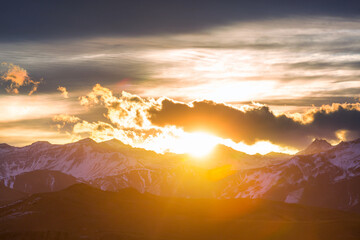 Canvas Print - Mountains on sunset