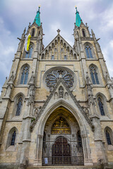 Wall Mural - Neo-Gothic style St. Paul's Church (Paulskirche) is one of the tallest sacred buildings in Munich. St. Paul Church has a main tower 97 meters high. MUNICH, GERMANY.