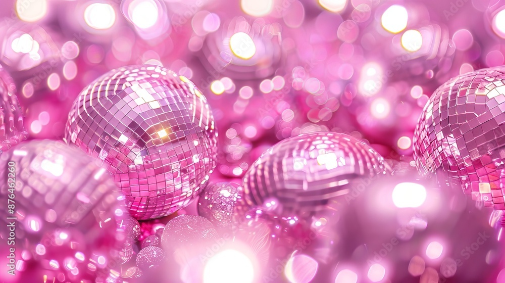 Pink disco ball pattern with retro and vintage vibes. Perfect for music ...