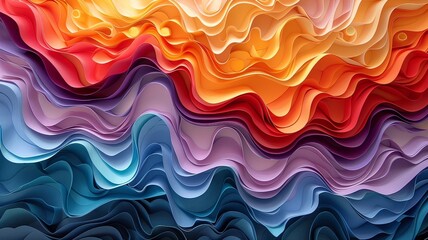 Wall Mural - A colorful wave made of paper