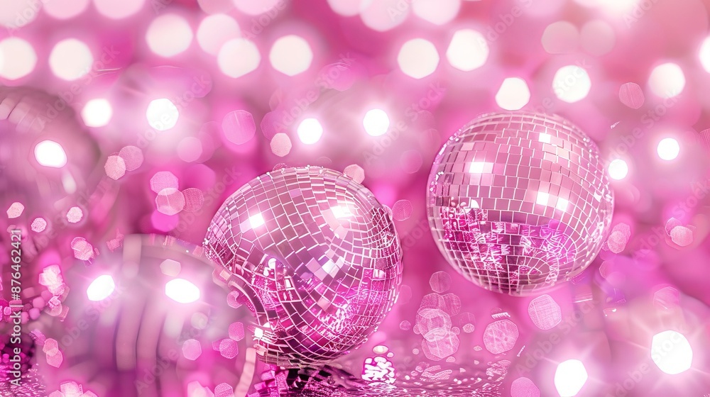 Pink disco ball pattern with retro and vintage vibes. Perfect for music ...