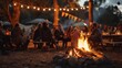 © AbiScene - Embracing Unity Festive Bonfire Gathering with Patriotic Decorations
