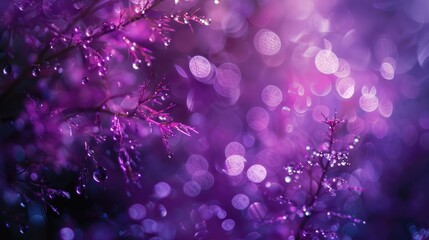 Poster - A close-up view of a plant with water droplets glistening on its surface, ideal for use in health and wellness, science, or nature-themed contexts