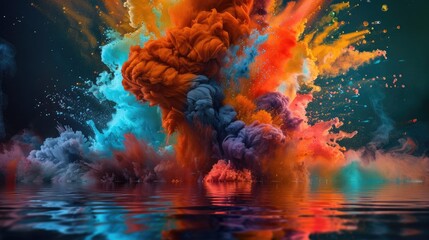 Wall Mural - Colorful explosion in water