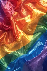 Poster - An abstract background with gay pride colors. Generative AI.