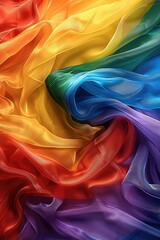 Poster - An abstract background with gay pride colors. Generative AI.