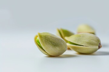 Wall Mural - Close-Up of Pistachio Nuts on a White Background