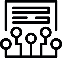 Sticker - Icon of a document management system connecting multiple users to a central data source