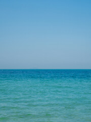 Wall Mural - Horizon beautiful landscape summer season vertical front view point tropical sea beach white sand clean blue sky background calm nature ocean wave water travel at samae san island sun day time