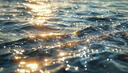 Poster - Glimmering Water Surface with Sun Reflections