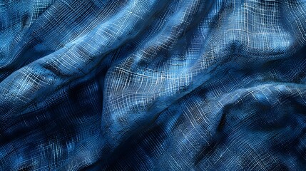 Canvas Print - Blue Linen Texture in Abstract Form