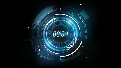 Wall Mural - abstract futuristic technology background with digital number timer concept and countdown, can adjus