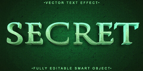 Sticker - Green Secret Vector Fully Editable Smart Object Text Effect