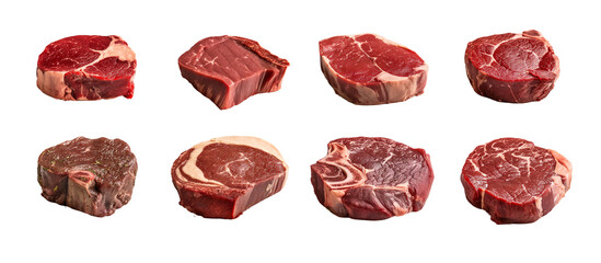 collection of different raw steak