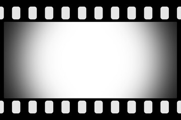 Film style video frames. Cinemascope size black + vignette. 2.35:1 screen aspect ratio. 