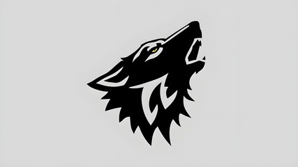 A logo of a majestic wolf