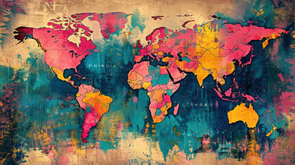 Wall Mural - world map