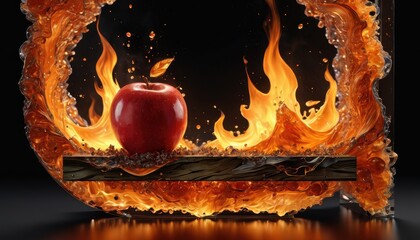 Sticker - Fire and Water Apple.