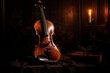© Tamara - dark wooden brown violin, spotlight dark ambiance