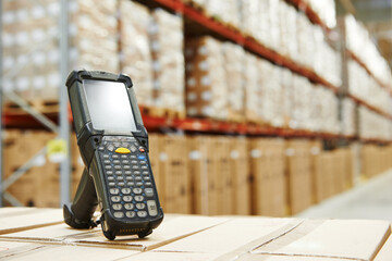 barcode scanner at warehouse