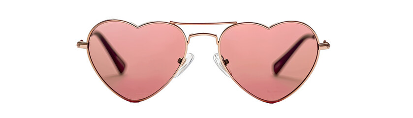 Heart. Shaped Sunglasses. Isolated on a Transparent Background. Cutout PNG.