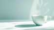© Artyom - Elegant white ceramic teacup with intricate patterns casting shadow