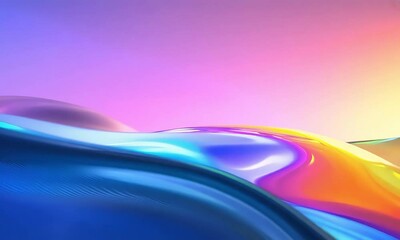 Wall Mural - A vibrant and dynamic scene where a colorful abstract wave undulates and transforms fluidly (mov)