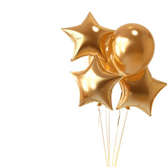Wall Mural - realistic gold star balloons . holiday concept isolated on white background transparent background