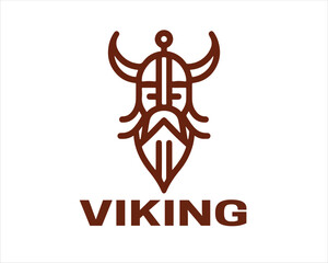 Viking Logo Design Vector Template. Lines Viking Logo Design Icon Symbol Vector Illustration.