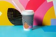 © Fitry - Coffee Cup Against Geometric Background