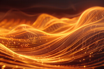 Canvas Print - Orange electronic waves