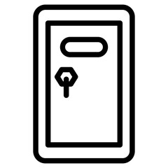 Canvas Print - Door Hotel Lock Line Icon